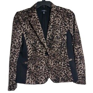 Women's Rafaella Petites Leopard Blazer Jacket Size 10P